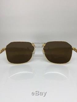 New FRED Lunettes Cap Horn Sunglasses Force 10 22kt Gold Plated Gold Mirror 56mm