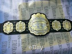 New IWGP V4 Championship Belt, Adult Size 24k Gold Metal Plates & Real Leather