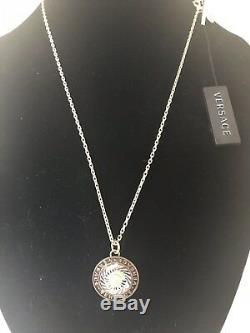 New In Box Authentic VERSACE Gold Plated Metal Medusa Necklace Pendant Italy