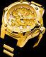 New Invicta Men Dragon Speedway Automatic 18k Gold Plated Black 24 Jewel Watch