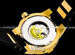 New Invicta Men Dragon Speedway Automatic 18K Gold Plated Black 24 Jewel Watch