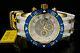 New Invicta Men Pro Diver 50 Mm Chrono 18k Gold Plated White Dial S. S Poly Watch