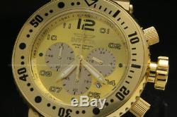 New Invicta Men's 52mm Pro Diver COMBAT SEAL 18 K Gold Plated Chrono S. S Watch