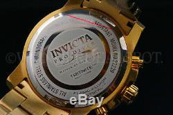 New Invicta Pro Diver 50MM Chrono 18K Gold Plated Silver Dial S. S Bracelet Watch
