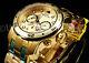 New Invicta Pro Diver Scuba 18k Gold Plated Gold Dial Chrono S. S Bracelet Watch
