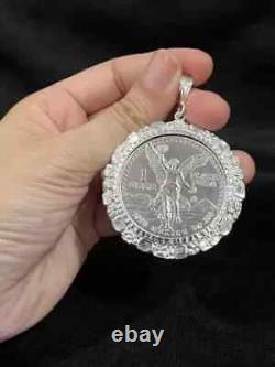 New Nugget CENTENARIO Shape Unisex Lab Created Pendant 14K White Gold Plated