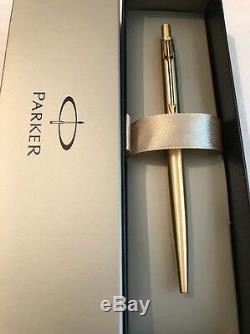 New Parker Classic Gold Plated Gt Ballpoint Pen-black Ink-gift Box