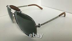 New Ralph Lauren Gold Plated RL 7045-K-Q 9263/40 Metal Leather Sunglasses Italy