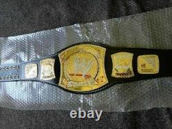 New Replica WWE Championship W Spinner Title Belt Brass Metal Golden Plated