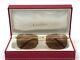 New Vintage Cartier 56mm Brushed Gold Brown Lenses Sunglasses France 18k