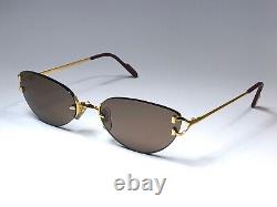 New Vintage Cartier Condotti Cat Eye Rimless Gold Plated 18k Sunglasses France