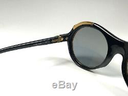 New Vintage Cartier Diabolo Black 53mm Full Set Art Deco Gold Plated Sunglasses