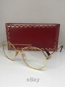 New Vintage Cartier Louis Eyeglasses Round Frame 18K Gold Plated 1980s France