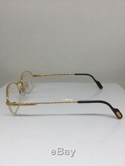 New Vintage Cartier Manhattan T8100354 Eyeglasses Oval Halfrim Gold Plate France