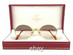 New Vintage Cartier Saturne 51mm Gold Plated Sunglasses France 18k
