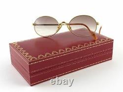 New Vintage Cartier Saturne 51mm Gold Plated Sunglasses France 18k