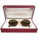 New Vintage Cartier St Honore 51mm Gold Brown Lenses Sunglasses France 18k