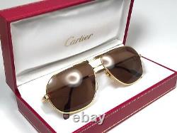 New Vintage Cartier Tank 59 12 Sunglasses 18k Heavy Gold Plated France