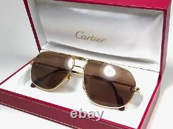 New Vintage Cartier Tank 59 12 Sunglasses 18k Heavy Gold Plated France