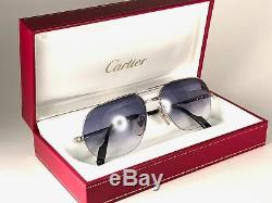 New Vintage Cartier Tank Orsay Platine Sunglasses 18k Heavy Gold Plated France