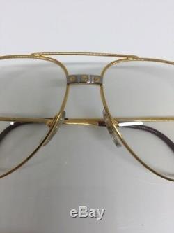New Vintage Cartier Vendome Santos Aviator Eyeglasses James Bond 18K Gold Plated