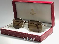 New Vintage Cartier Vesta Gold 56mm Sunglasses France 18k Heavy Plated