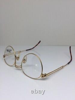 New Vintage Jean Paul Gaultier JPG 55-4176 Eyeglasses Shiny Gold Plated Japan