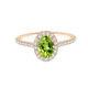 Oval 1.10 Ctw Peridot Solitaire Accents 10k Rose Gold Rose Plated Ring