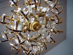 PALWA Sputnik CHANDELIER Gold Plated Crystal Pendant Lamp, Germany 1960s