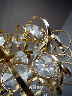 PALWA Sputnik CHANDELIER Gold Plated Crystal Pendant Lamp, Germany 1960s