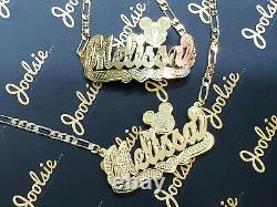 PERSONALIZED 14K GP 3D DOUBLE PLATED NAME NECKLACE BRACELET SET / Any character