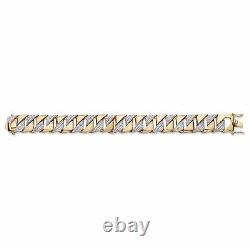 PalmBeach Jewelry Men's Gold-Plated Genuine Diamond Interlocking Bracelet 8.5