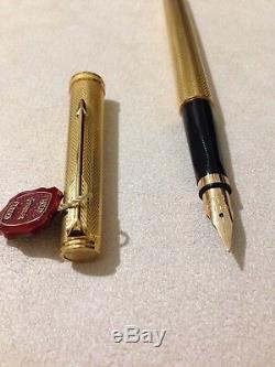 Parker Premier Gold Plated Grain D Orge 18k Medium Fountain Pen-boxed-superb