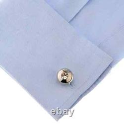 Party Cufflink For Men's 14k White Gold Plated 2Ct Round Cut Lab Created Diamond