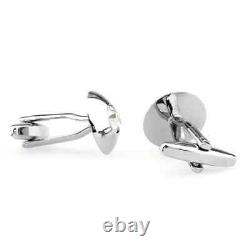 Party Cufflink For Men's 14k White Gold Plated 2Ct Round Cut Lab Created Diamond