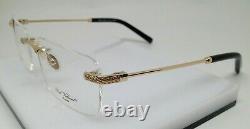 Paul Vosheront Lunnettes PV605 Gold 23KG Plated Rimless Eyeglasses 59-18-145 C1