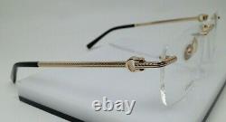 Paul Vosheront Lunnettes PV606 23KG Plated Rimless Eyeglasses 57-18-145 Italy C1