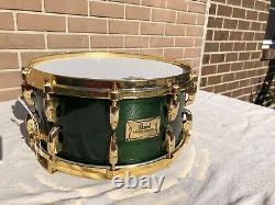 Pearl Masters Custom Snare 24K Gold Plated Hardware 14 x 6 1/2 New Remo Heads