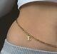 Personalised Letter Waist Cuban Chain Vintage Belly Chain 14k Yellow Gold Plated