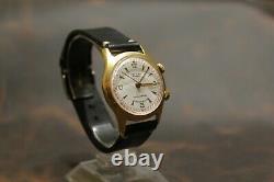 Poljot Signal Gold plated AU20 Alarm 18 J USSR mens wrist watch