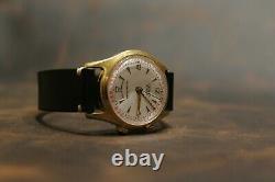 Poljot Signal Gold plated AU20 Alarm 18 J USSR mens wrist watch