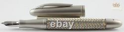 Porsche Design P3110 Stainless Steel With Gold Plated Fountain Pen 18k Gold Nib