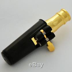 Prof New Leather Ligature Tenor Saxophone Bb Sax Metal Mouthpiece Gold Plated 7#