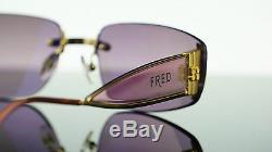 RARE $1200 Gold Plated FRED LUNETTES Designer Marine Percee Sunglasses P F4 606