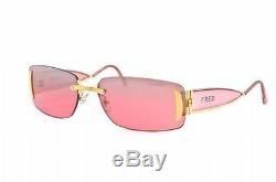 RARE $1200 Gold Plated FRED LUNETTES Designer Womens Marine Sunglasses P F1 906