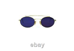 RARE VINTAGE SUNGLASSES PURPLE STYLE METAL FRAME ITALY 80s HEAVY GOLD PLATED
