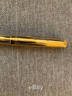 ROLEX Wave Ballpoint Gold Plated Watch Pen Original Box Swiss Fluted Bezel Top