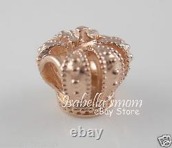 ROYAL CROWN 100% Authentic PANDORA Rose GOLD Plated Charm 780930 NEW w POUCH