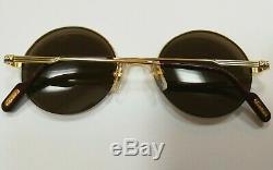 Rare Cartier Paris -Mayfair- 18k Gold plated Round sunglasses Made in France
