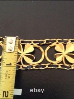 Rare Vintage Chanel'96a Gold Plated Clover Belt